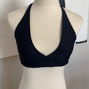 Milly Cabana M black wrap bikini top